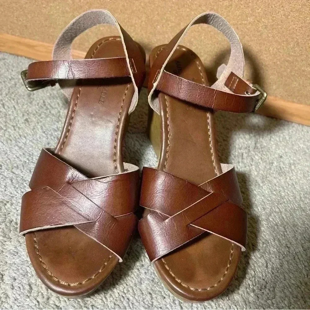 american eagle platform sandals Brown Wedge Heel Women’s Size 8